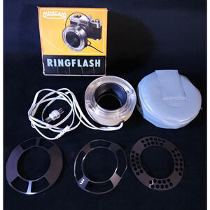 Minicam Ringflash Adapter Ring Power Cord w/ Case, Box & Accessories UNTESTED